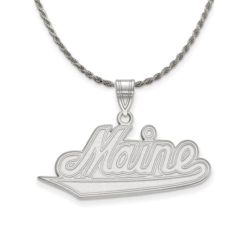 Sterling Silver U. Of Maine Large Pendant Necklace - 20 Inch